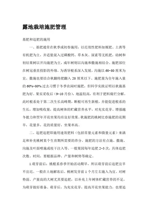 露地栽培施肥管理