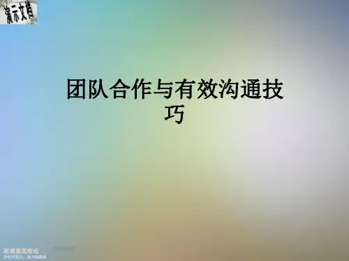 团队合作与有效沟通技巧