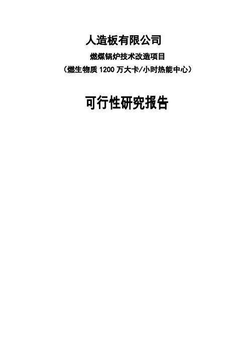 燃煤锅炉技术改造项目可行性研究报告