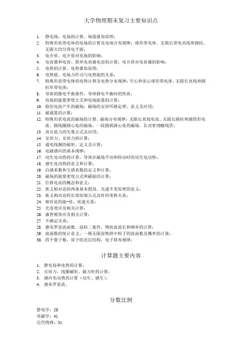 大学物理学生期末复习