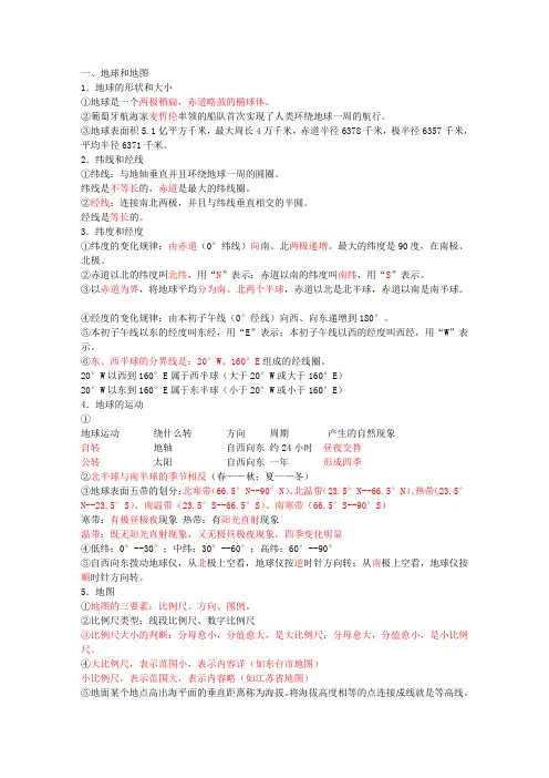 初一地理上册知识点总结[1]