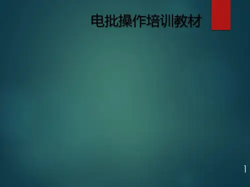 电批操作培训教材 - 新版格式
