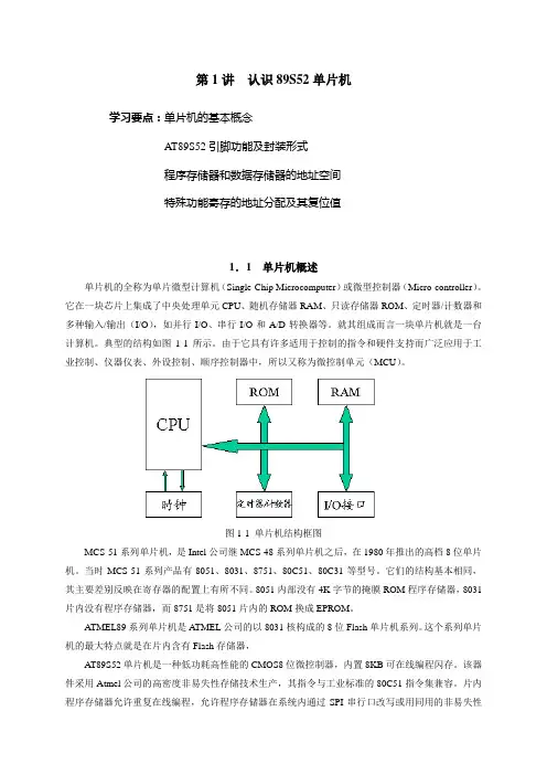 第1章  89S52单片机概述