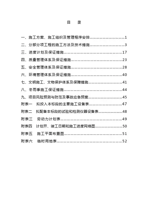 农业综合开发项目施工组织设计