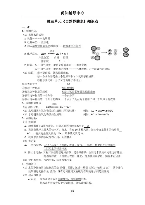 自然界的水知识点总结