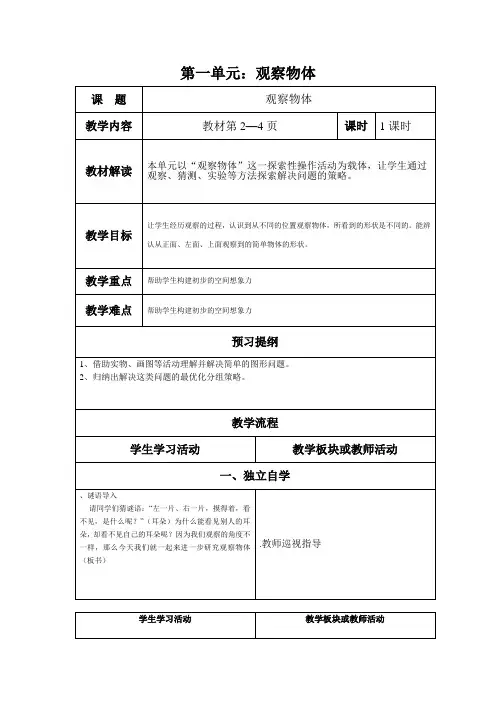 2017年人教版五年级数学下册集体备课全册教案