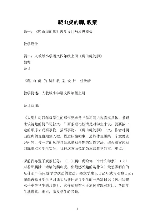 爬山虎的脚,教案