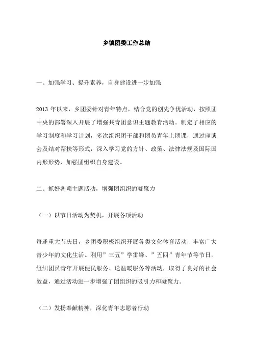 乡镇团委工作总结
