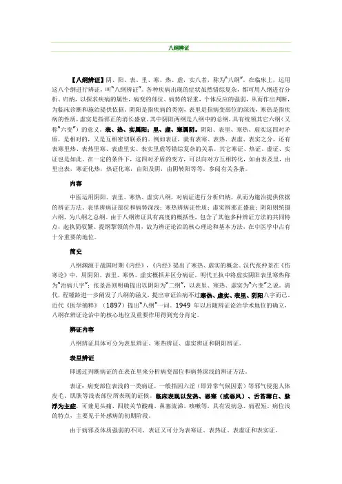 八纲辨证