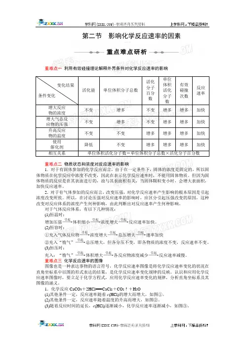 【化学】10-11学年同步学案(人教版选修4)：第二章 第二节 影响化学反应速率的因素