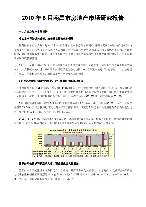 2010年8月南昌市房地产市场研究报告