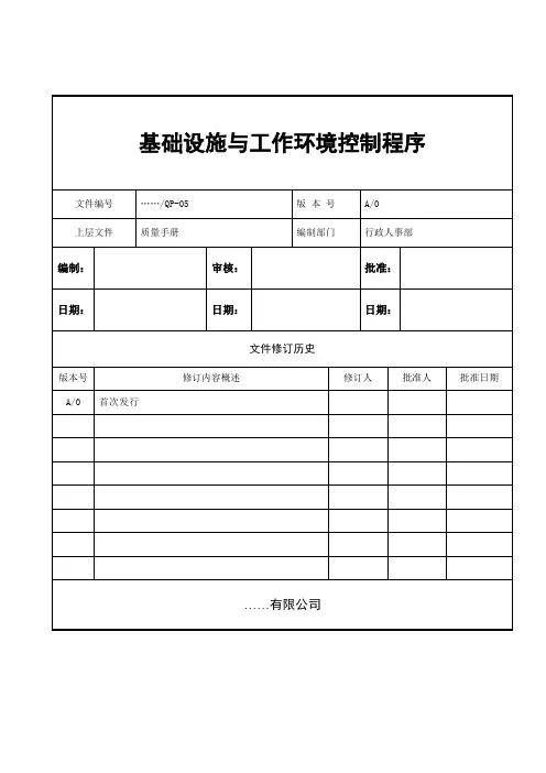 QP-05基础设施与工作环境控制程序