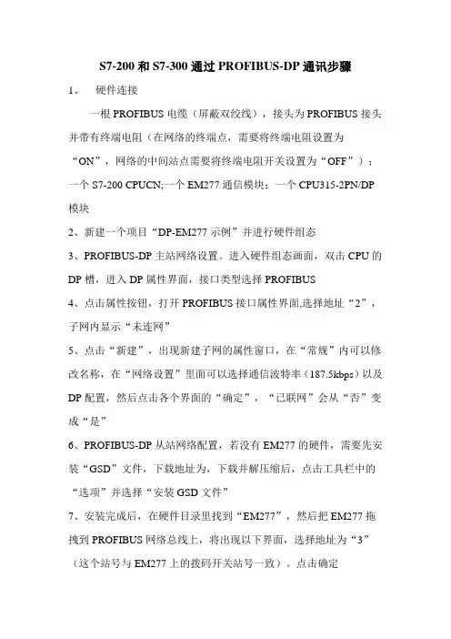 S7-200和S7-300进行PROFIBUS通讯(1)