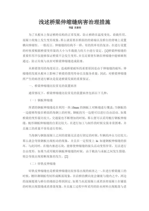 浅述桥梁伸缩缝病害治理措施