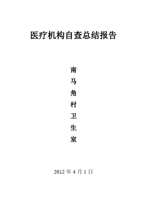 医疗机构自查总报告