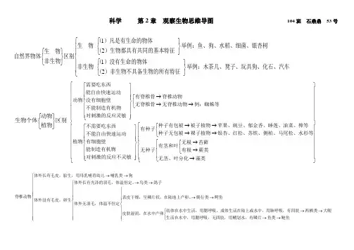 七年级上科学观察生物思维导图