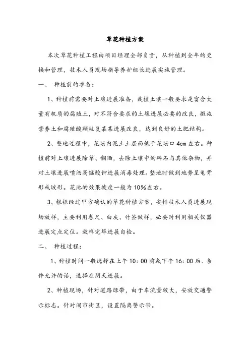 草花种植方案设计