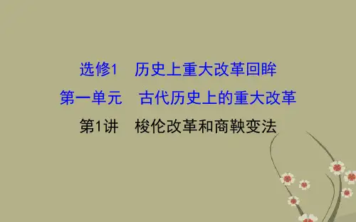【全程复习方略】高考历史一轮复习 1.1梭伦改革和商鞅变法课件(选修1)