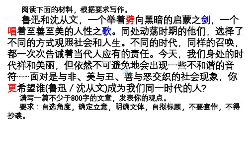鲁迅和沈从文 作文讲评
