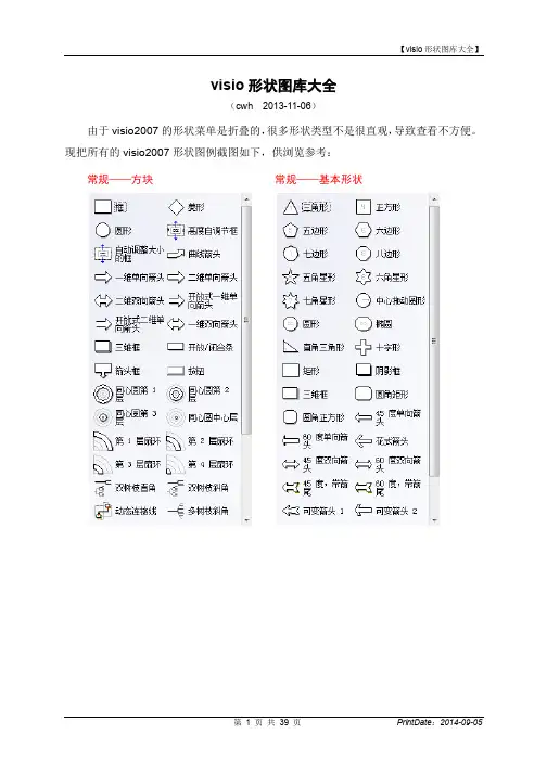 visio 形状图库大全