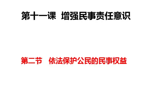 鲁人版九年级《道德与法治》上册课件：依法保护公民的民事权益