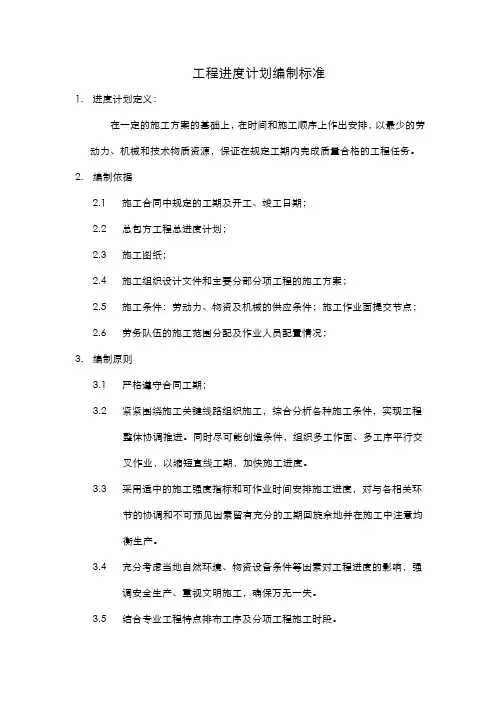 工程进度计划编制标准
