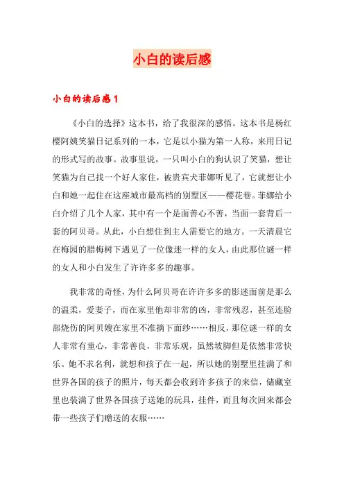 小白的读后感