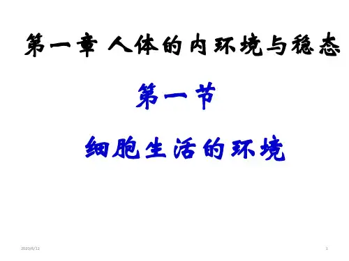 人教版生物必修三高中1-1细胞生活的环境(共34张PPT)