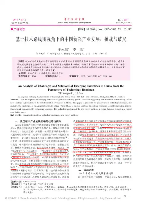 基于技术路线图视角下的中国新兴产业发展_挑战与破局