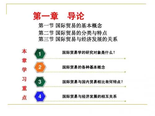 山东大学国际贸易基本概念