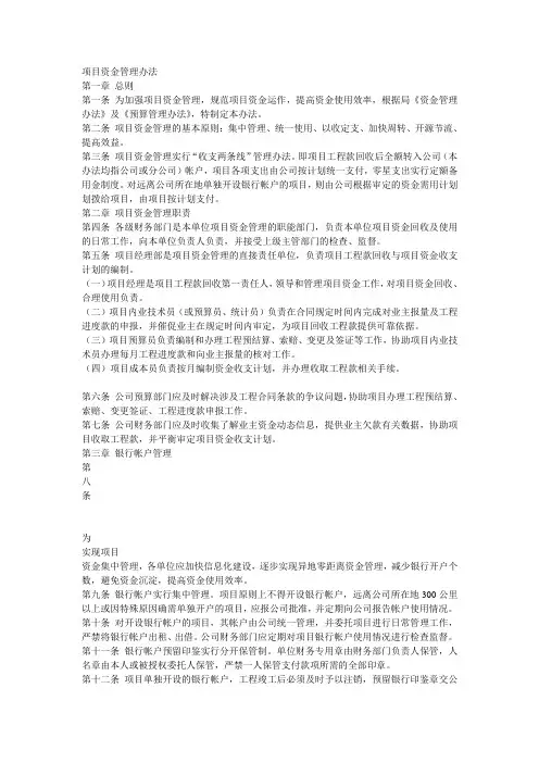 项目资金管理办法 2