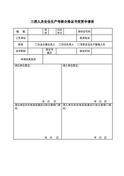 类人员变更申请表