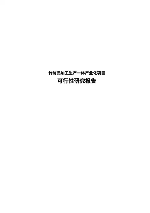 竹制品加工产业建设项目可行性研究报告