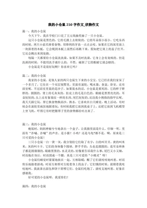 我的小仓鼠250字作文_状物作文