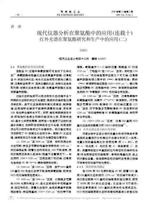 现代仪器分析在聚氨酯中的应用_连载十_红外光谱在聚氨酯研究和生产中的应用_二_
