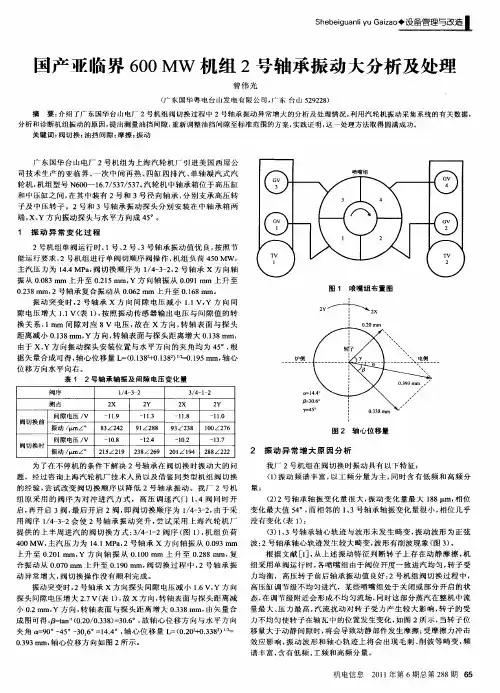 国产亚临界600MW机组2号轴承振动大分析及处理
