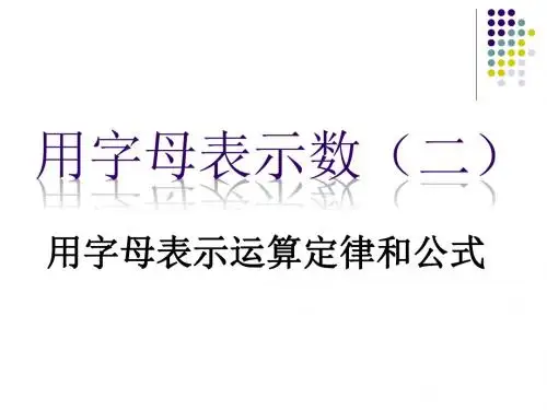 用字母表示运算定律和公式PPT