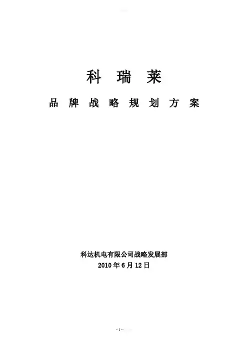 科瑞莱品牌战略规划方案