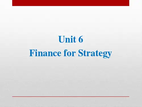 经济Unit 6 Finance for Strategy