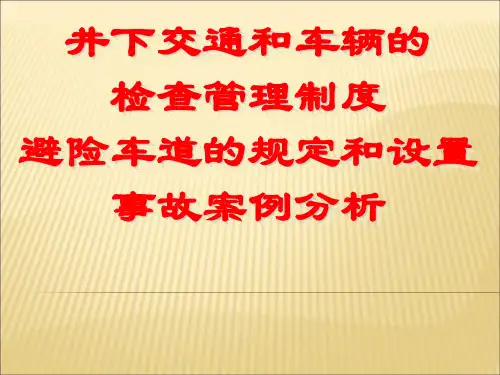 井下避险车道的规定和设置事故案例分析
