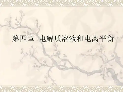 大学化学  电解质溶液和电离平衡(第4章)