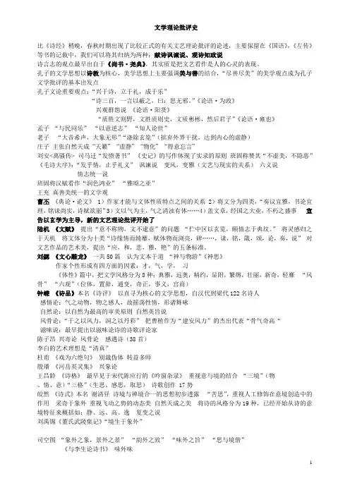 文学理论批评史