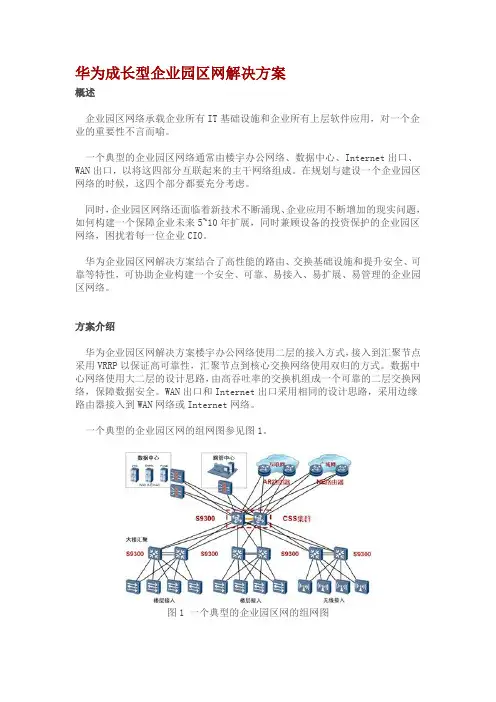华为成长型企业园区网解决方案