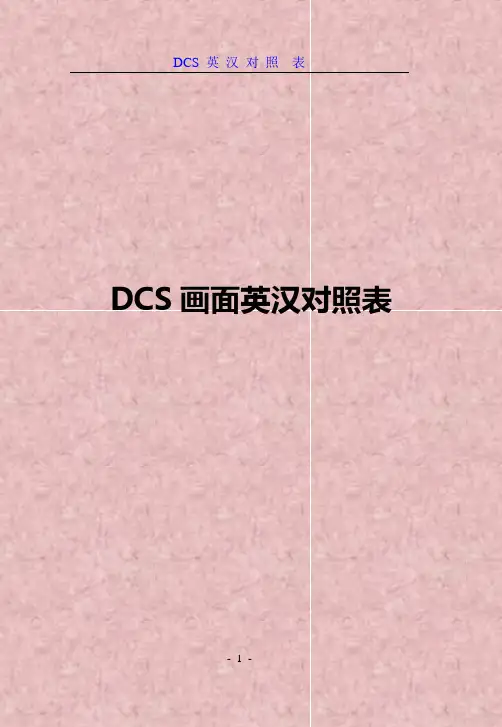 DCS画面英汉对照表大全