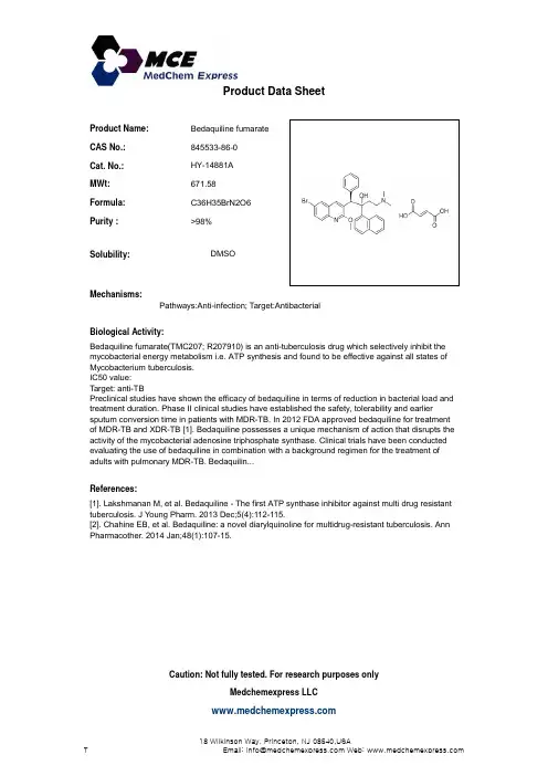 Bedaquiline fumarate_845533-86-0_DataSheet_MedChemExpress