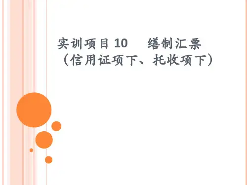 实训项目 10  缮制汇票