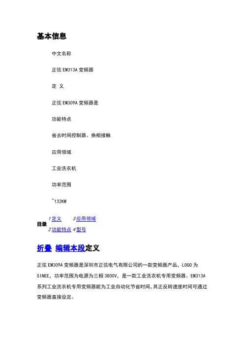 正弦变频器EM320说明书