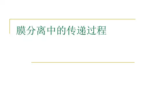 膜分离中的传递过程解析