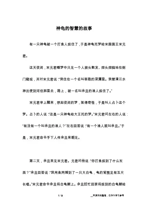 神龟的智慧的故事