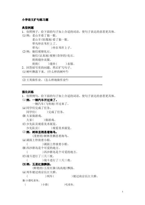 小学语文扩句练习题
